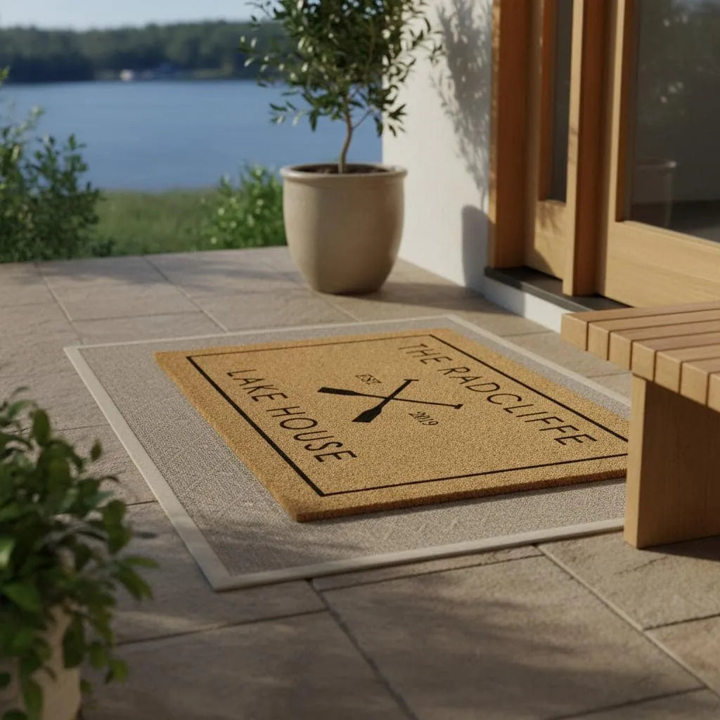 lake house welcome custom family name personalized doormat measure 06