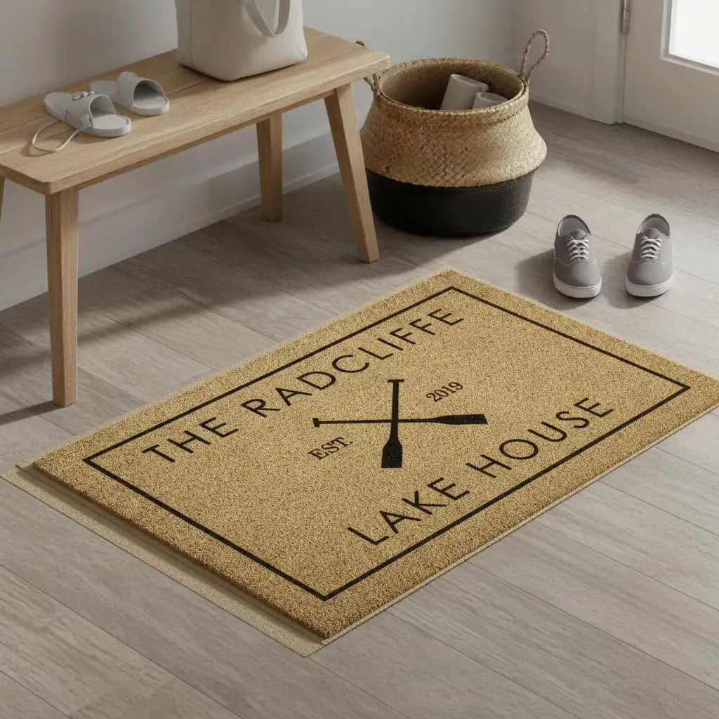 lake house welcome custom family name personalized doormat package 07