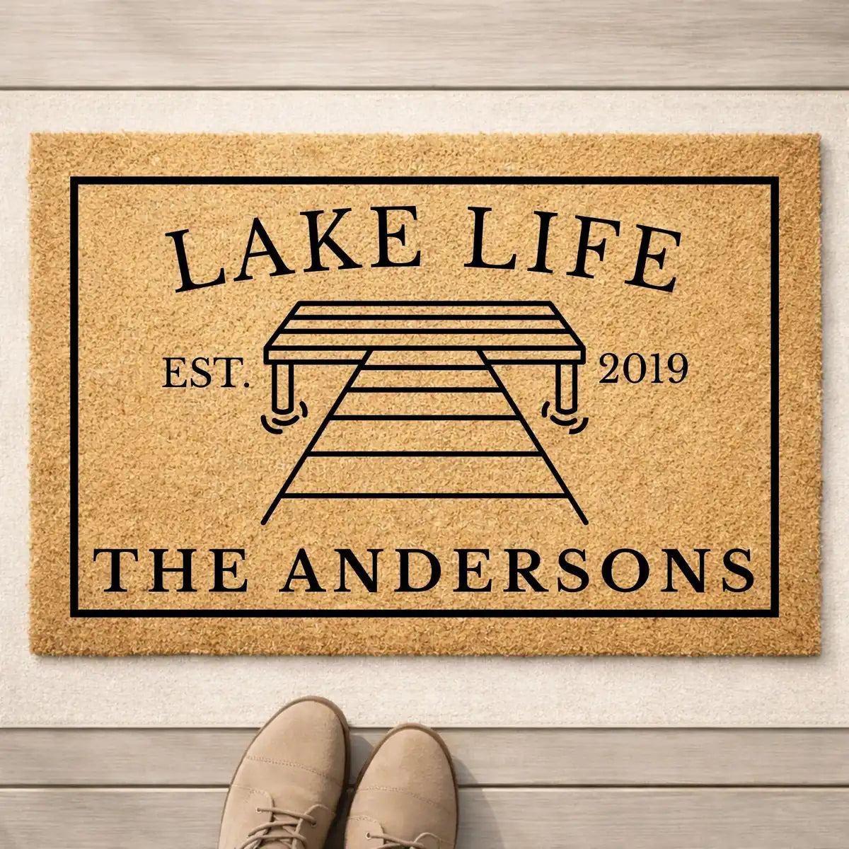 lake life custom dock welcome personalized doormat detail 08