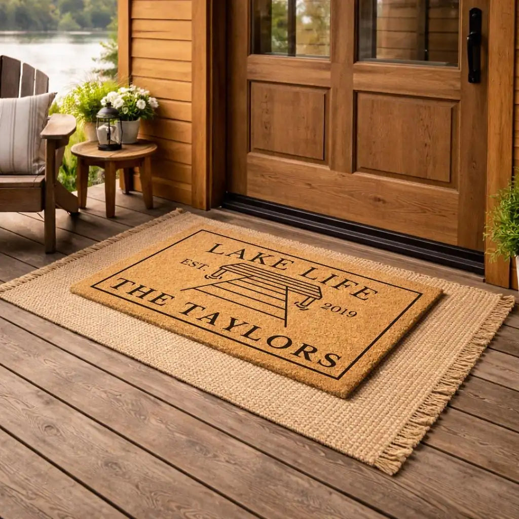 lake life custom dock welcome personalized doormat lifestyle 02