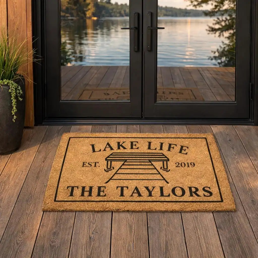 lake life custom dock welcome personalized doormat measure 06