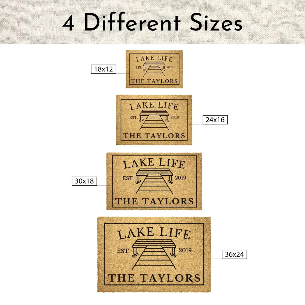 lake life custom dock welcome personalized doormat size chart 05