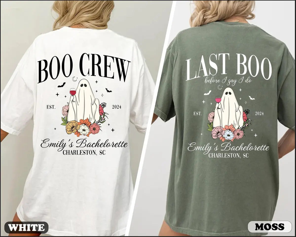 last boo spooky ghost custom text bachelorette party comfort colors t shirt color chart 02