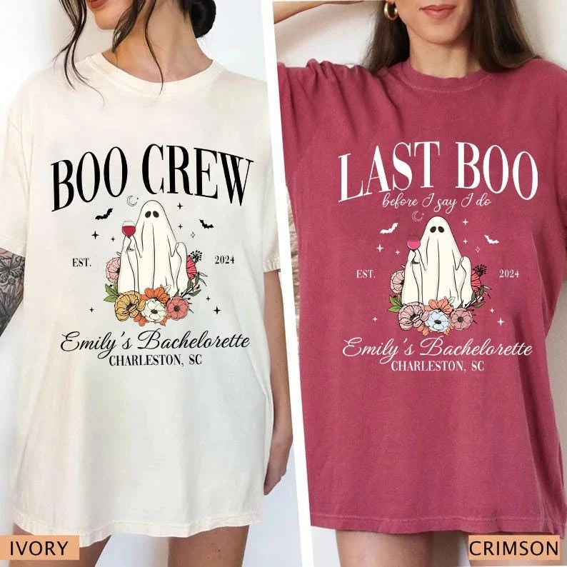 Last Disco - Custom Text - Halloween Bachelorette Party Comfort Colors T-Shirt - Comfort Colors T-Shirt Mockup Image