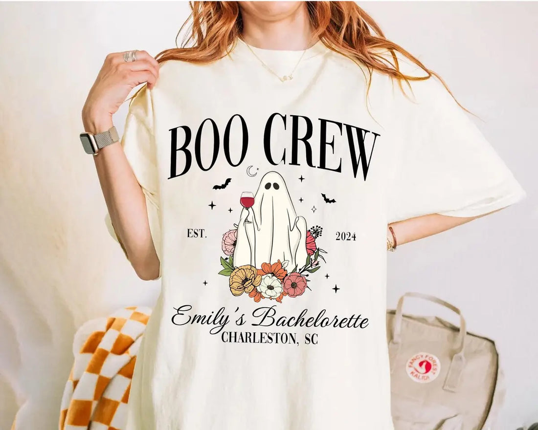 Last Disco - Custom Text - Halloween Bachelorette Party Comfort Colors T-Shirt - Comfort Colors T-Shirt Mockup Image