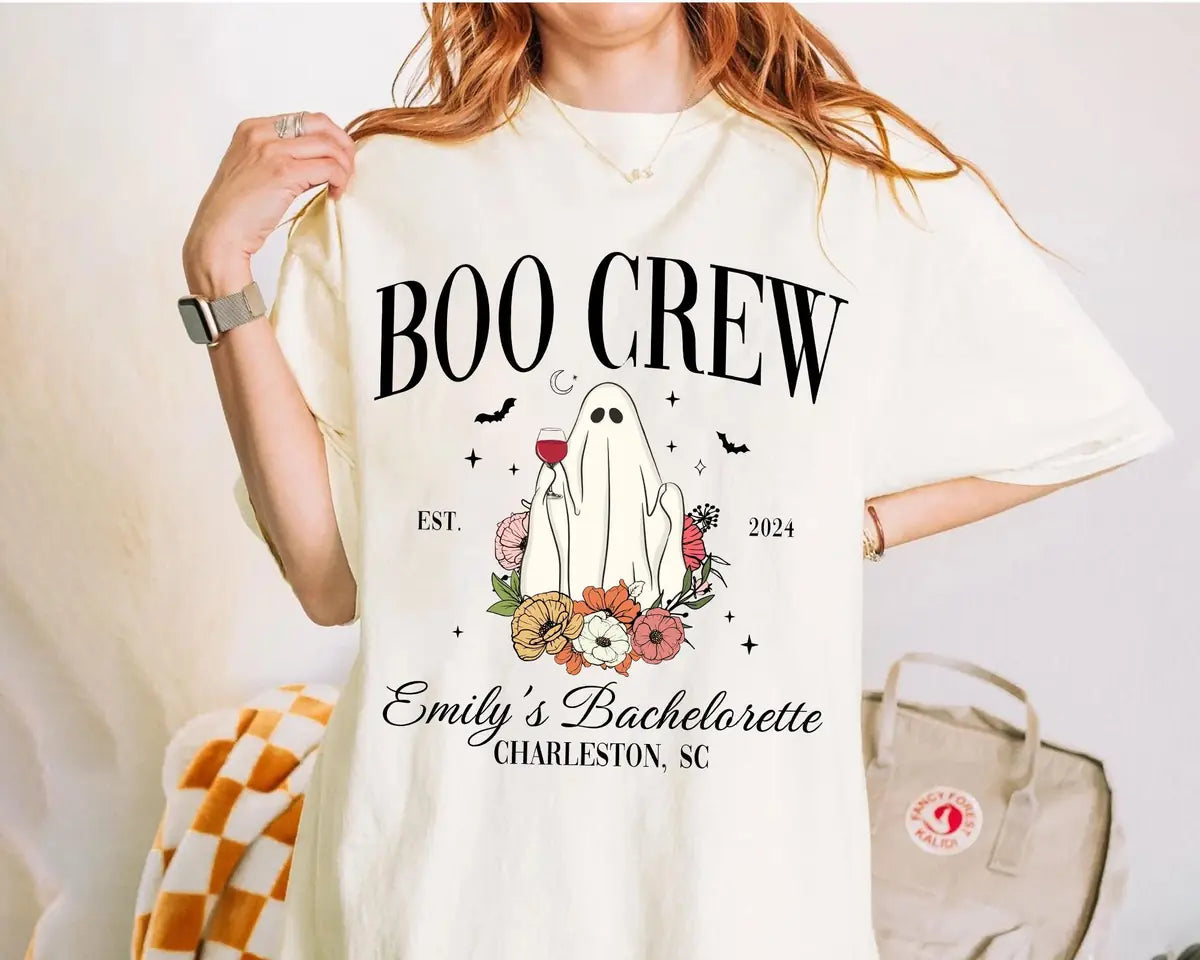 Last Disco - Custom Text - Halloween Bachelorette Party Comfort Colors T-Shirt - Comfort Colors T-Shirt Mockup Image