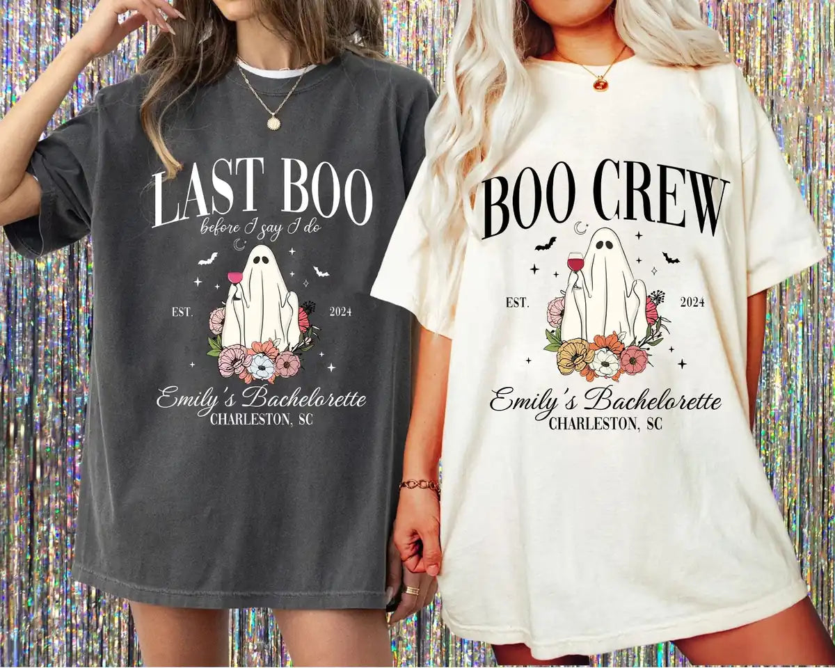 last boo spooky ghost custom text bachelorette party comfort colors t shirt size chart 02