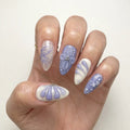 lavender ivory 3d hand painted almond press on nails peony bloom swirl lifestyle 02