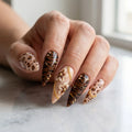 leopard tan 3d stiletto long press on nails tiger chain lifestyle 01