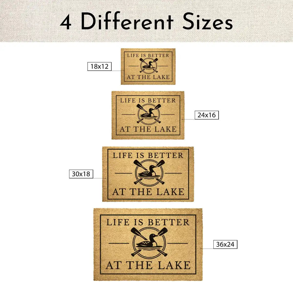 life is better at the lake lake house welcome personalized doormat detail 03
