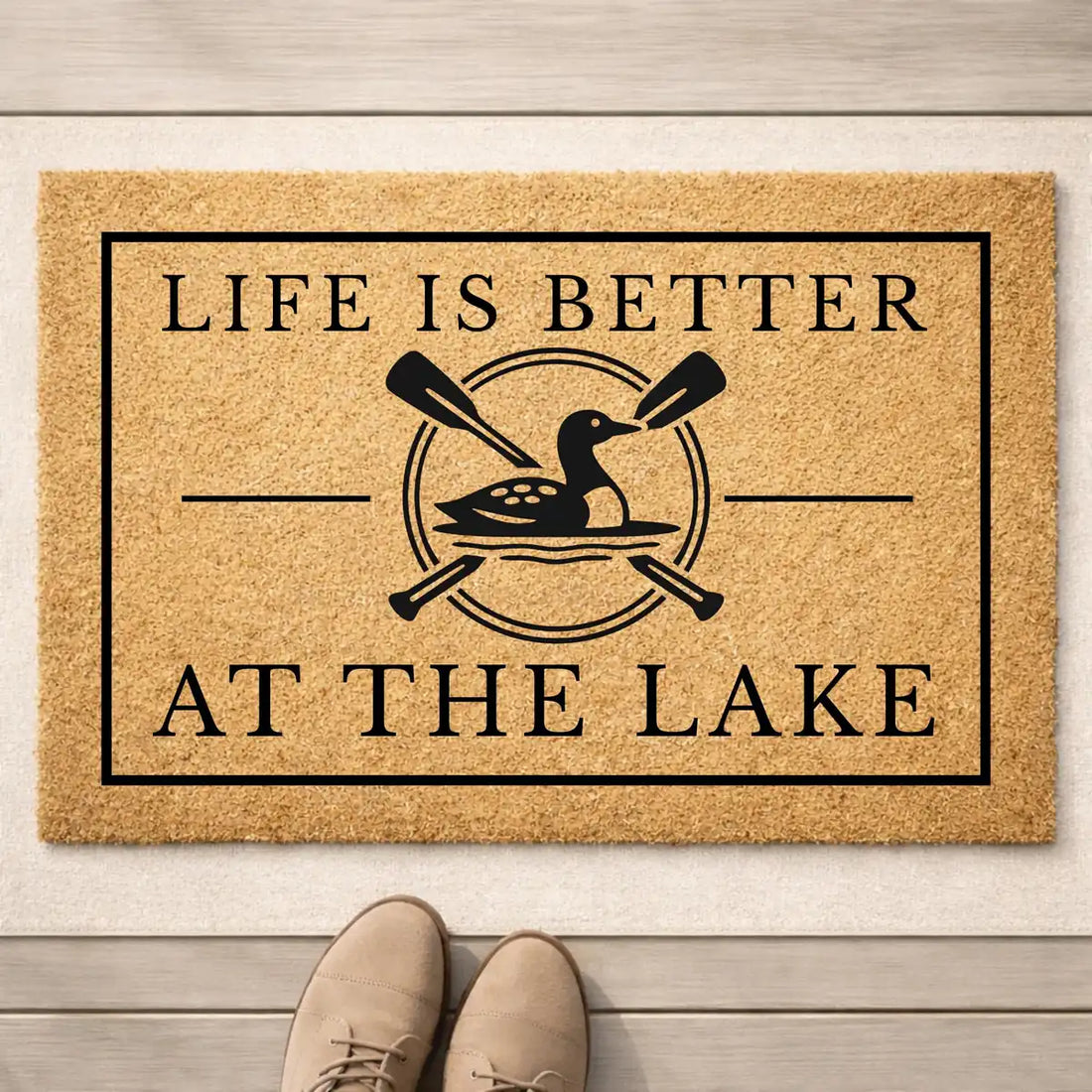 life is better at the lake lake house welcome personalized doormat lifestyle 02