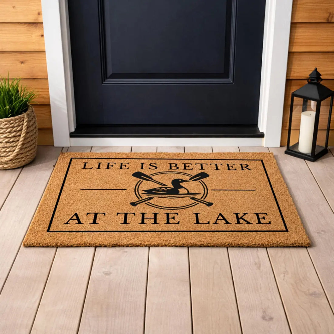 life is better at the lake lake house welcome personalized doormat lifestyle 02