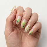 lime green peach nude 3d aura almond press on nails star rhinestone mockup 01
