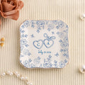 Toile de Jouy Ring Dish, Floral Jewelry Tray with Initials, Elegant Wedding Keepsake variant