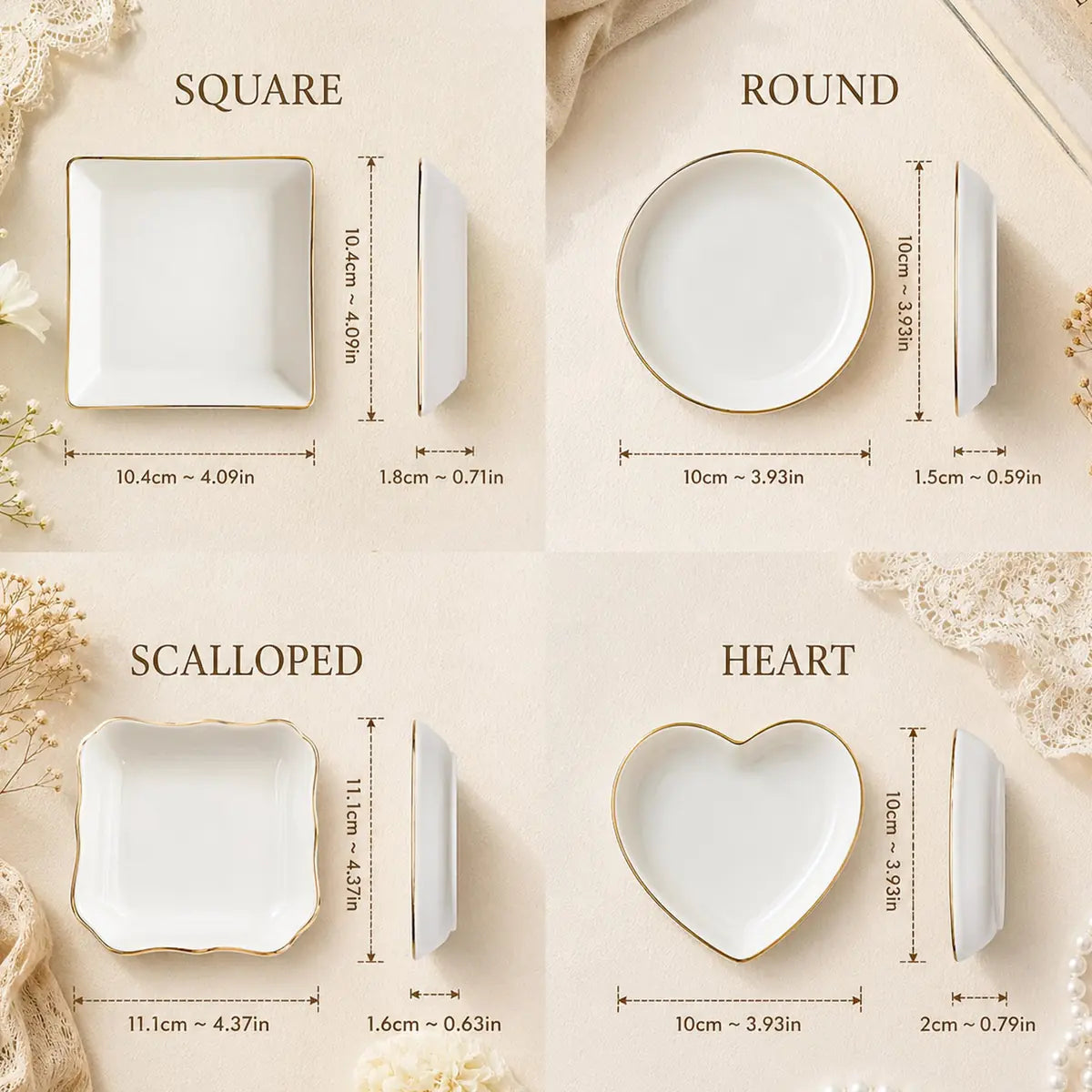 Custom photo bestie ring dish displayed elegantly on wooden bedroom nightstand