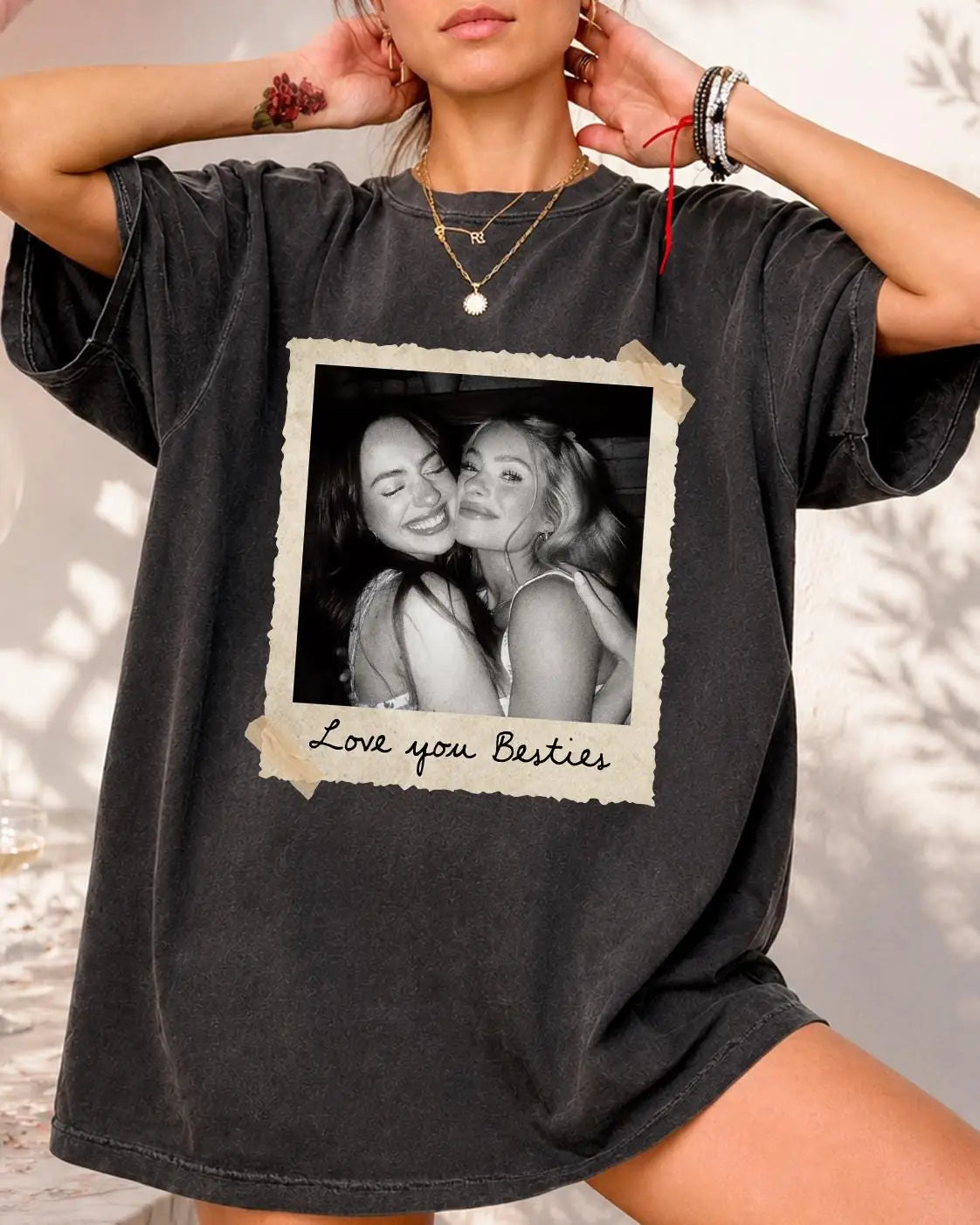 love-you-besties-vintage-custom-photo-best-friend-gift-comfort-colors-t-shirt custom photo Comfort Colors T-Shirt model mockup preview 01