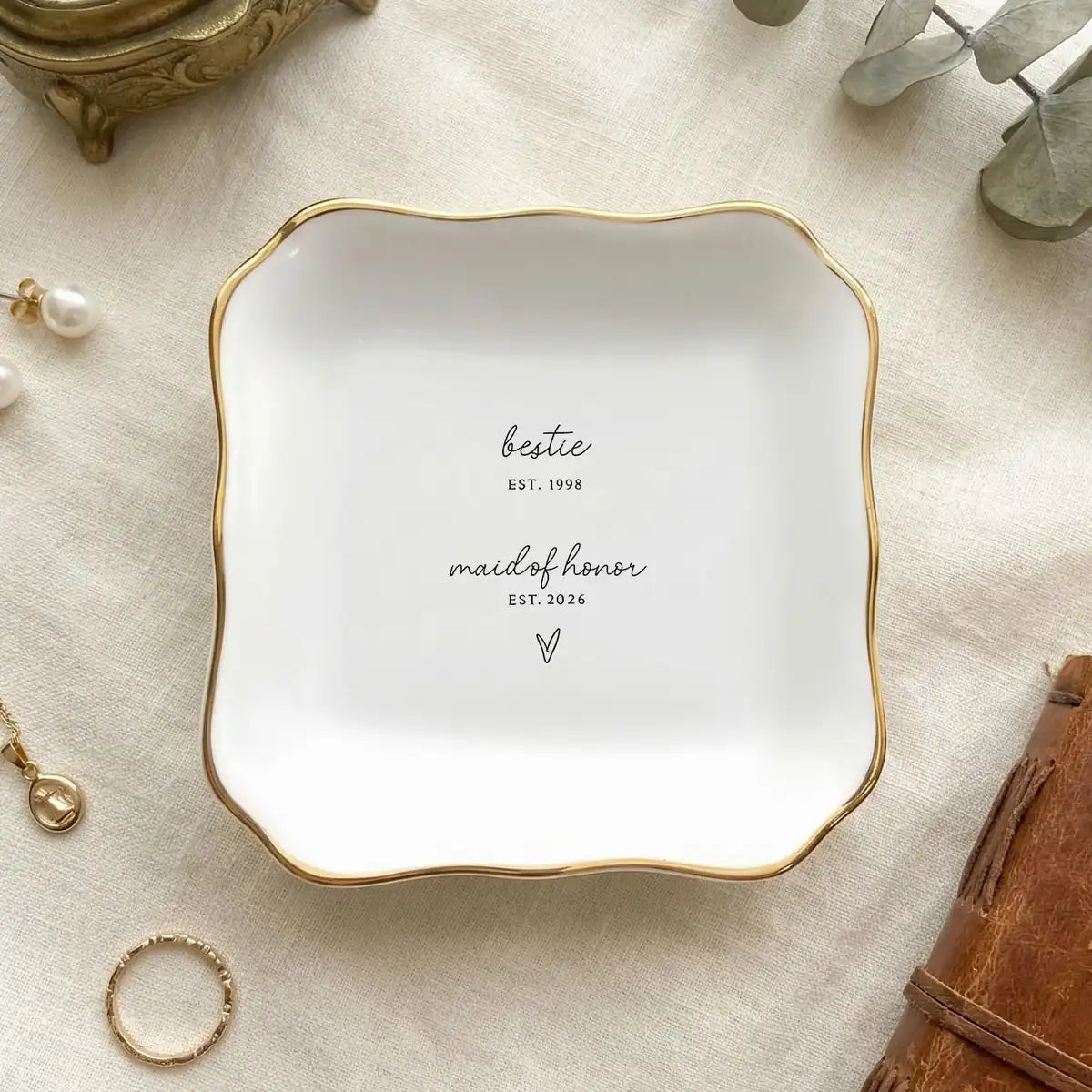 Maid of Honor Proposal Gift, Jewelry Dish for Maid of Honor, Best Friend Wedding Gift