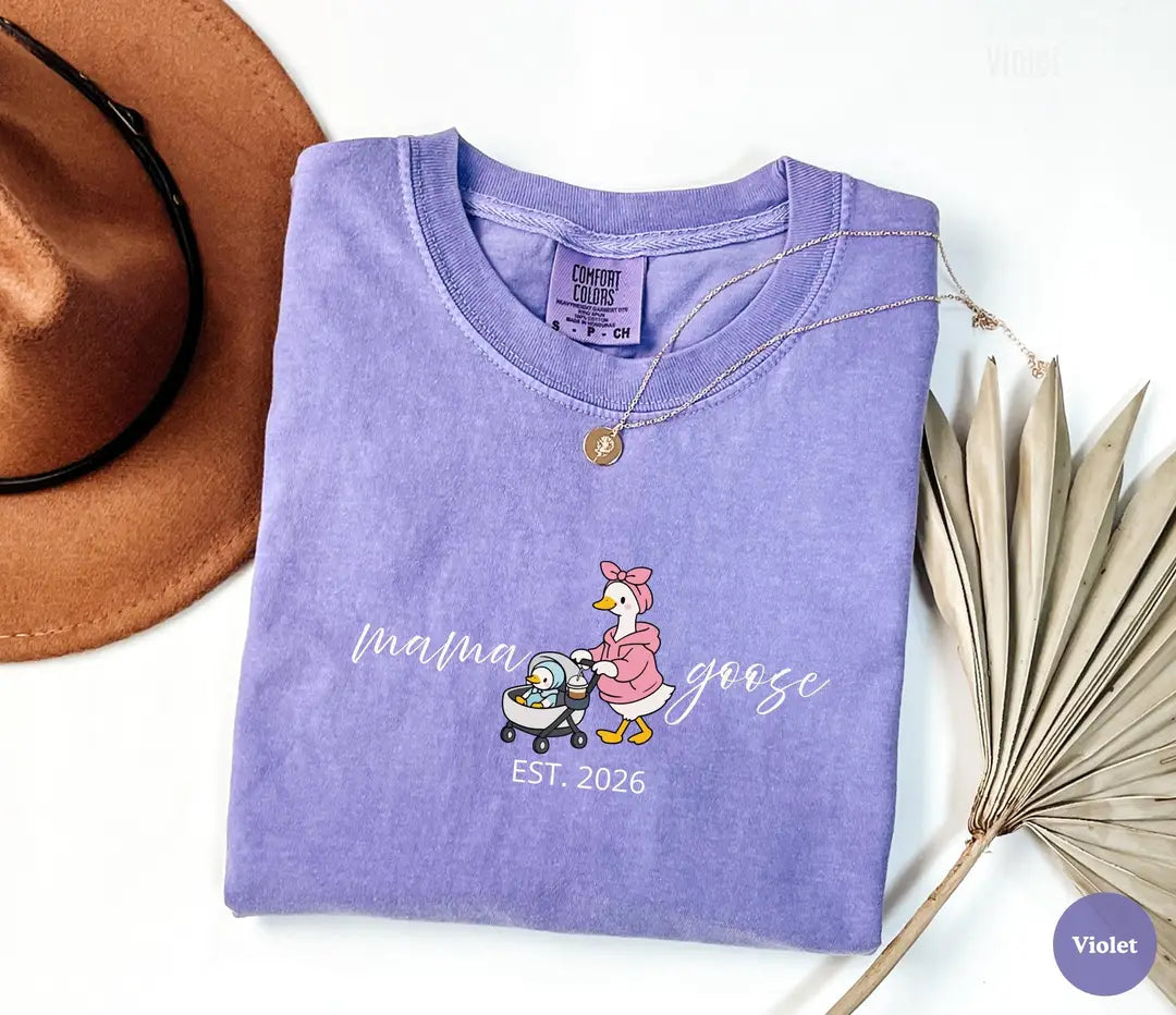 Mama Goose graphic Comfort Colors T-shirt, additional product photograph.