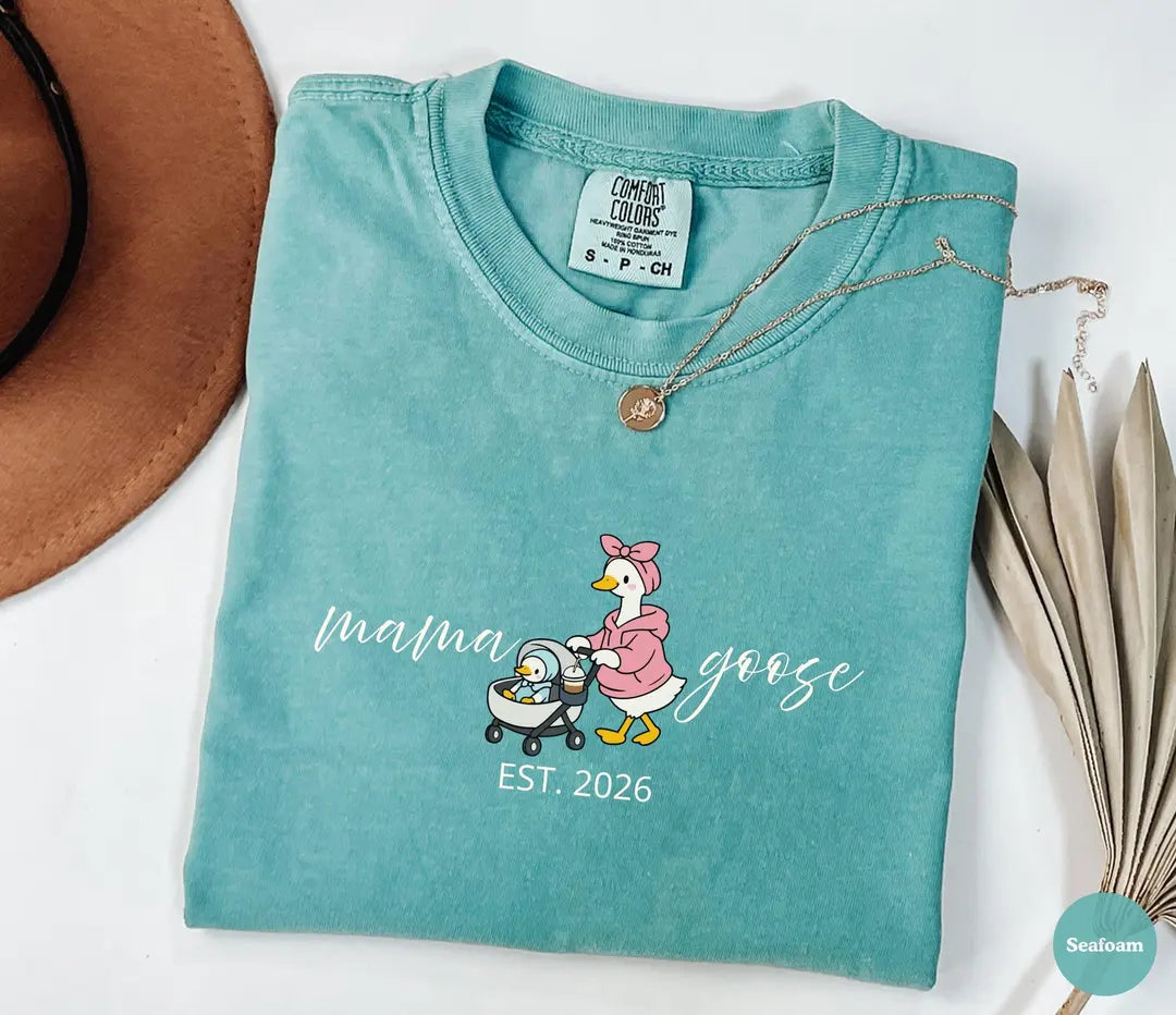 Mama Goose graphic Comfort Colors T-shirt, additional product photograph.