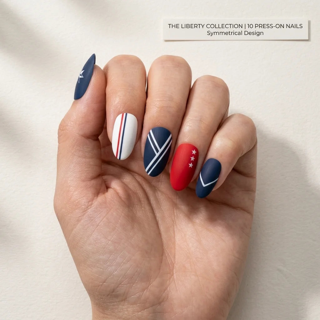 matte hand painted 4th of july almond press on nails liberty star mockup 01
