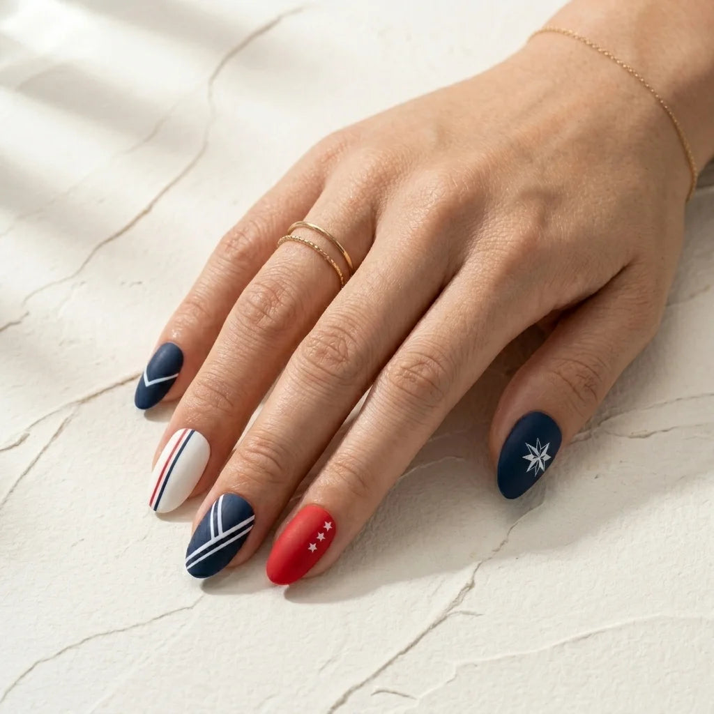 matte hand painted 4th of july almond press on nails liberty star mockup 04