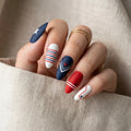 matte hand painted 4th of july almond press on nails patriotic star mockup 01