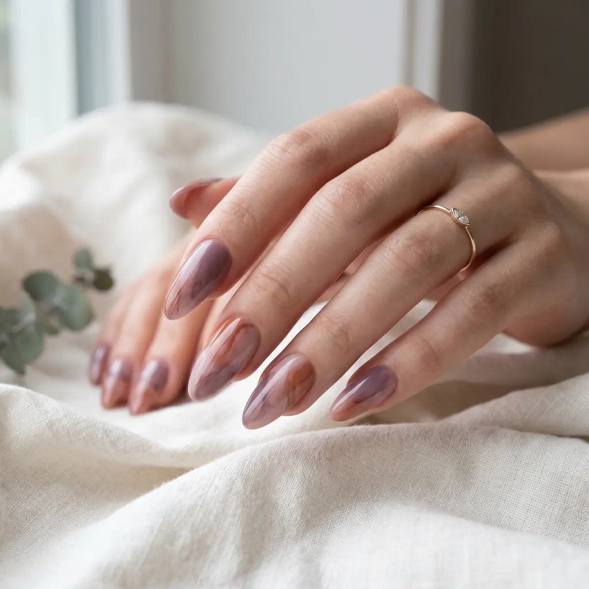 mauve mist marble almond long press on nails lifestyle 01