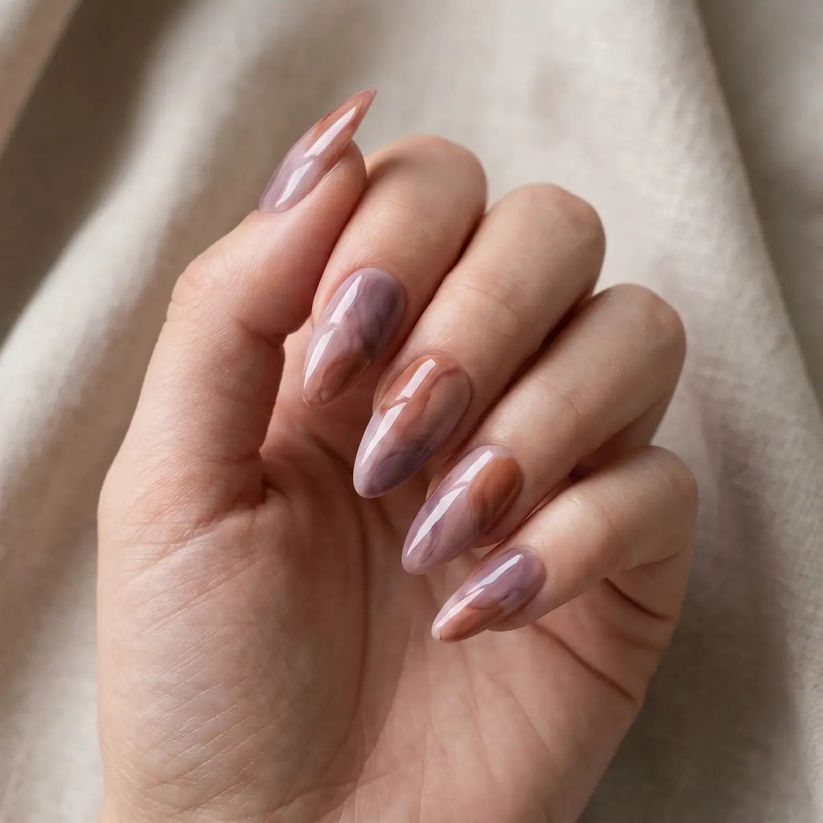 mauve mist marble almond long press on nails lifestyle 02