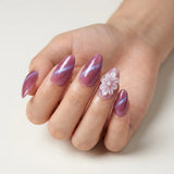 mauve pink 3d cat eye almond press on nails flower pearl mockup 01