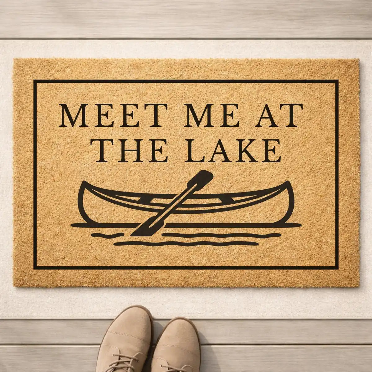 meet me at the lake canoe lake house welcome personalized doormat hero 01