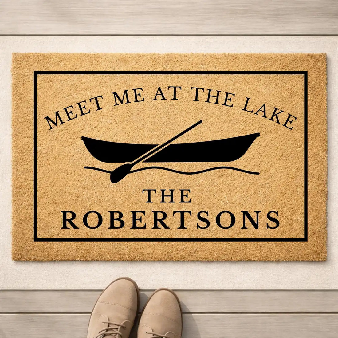 meet me at the lake custom family name personalized doormat lifestyle 02