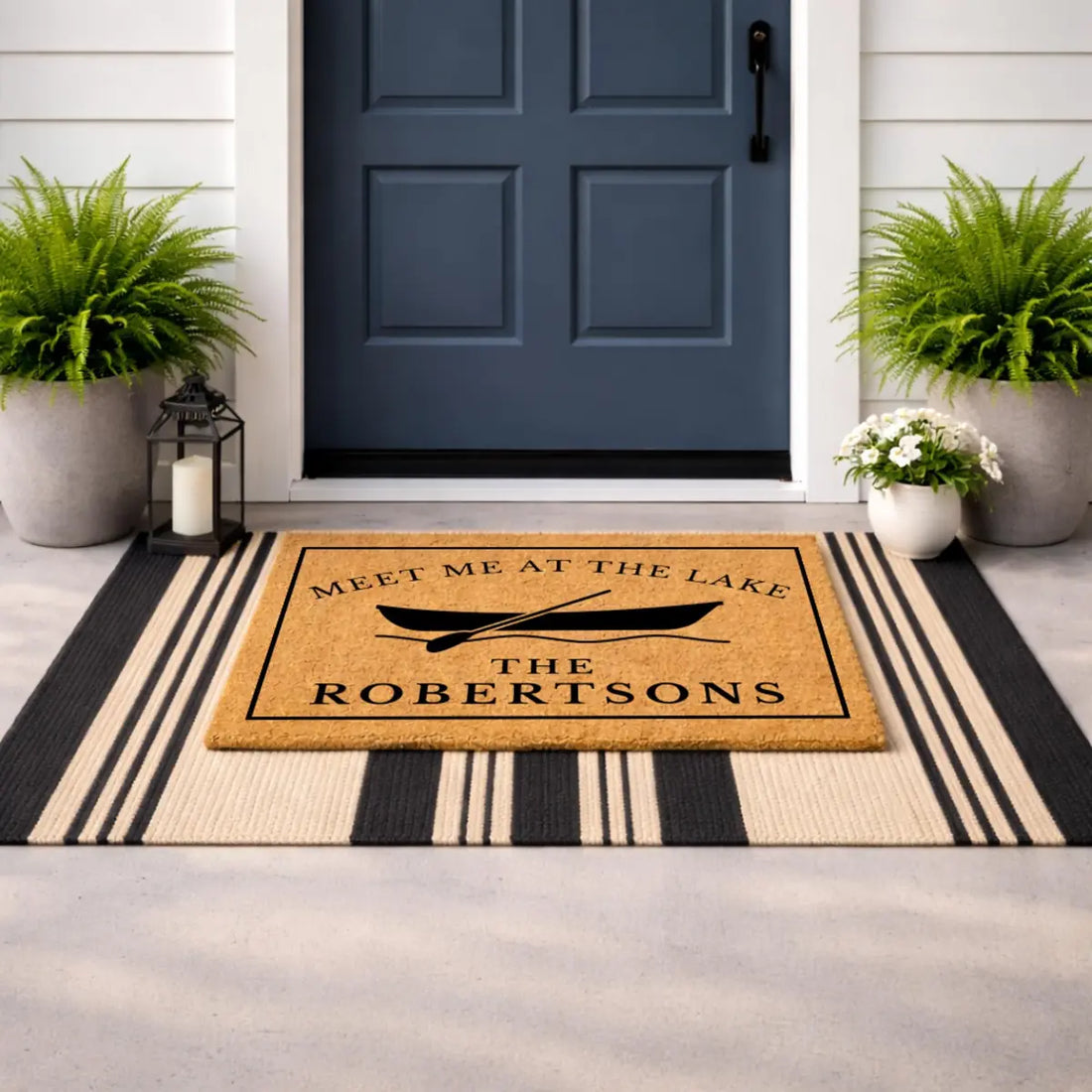meet me at the lake custom family name personalized doormat lifestyle 02
