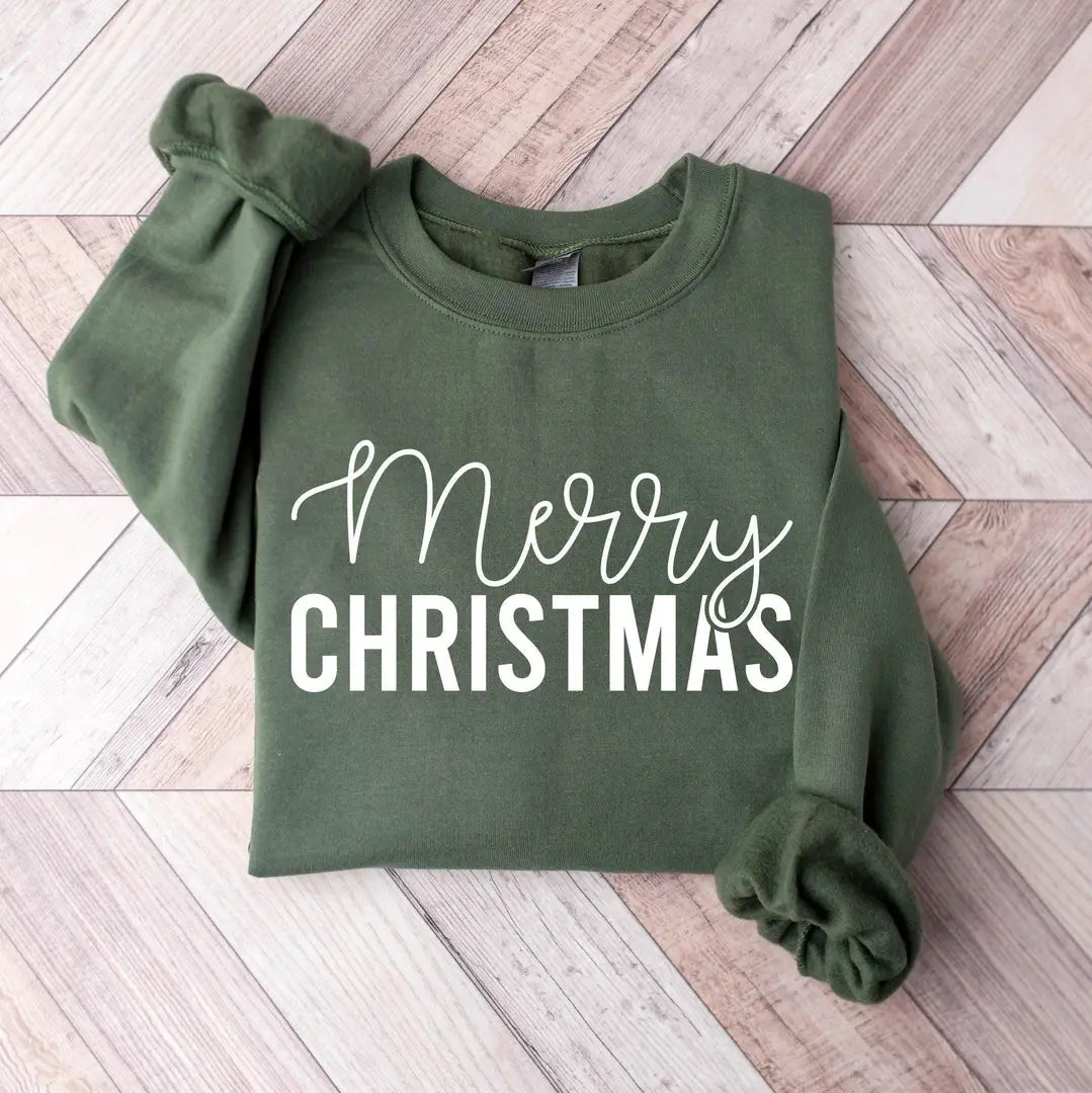 Merry Christmas Crewneck Sweatshirt alternate product view.
