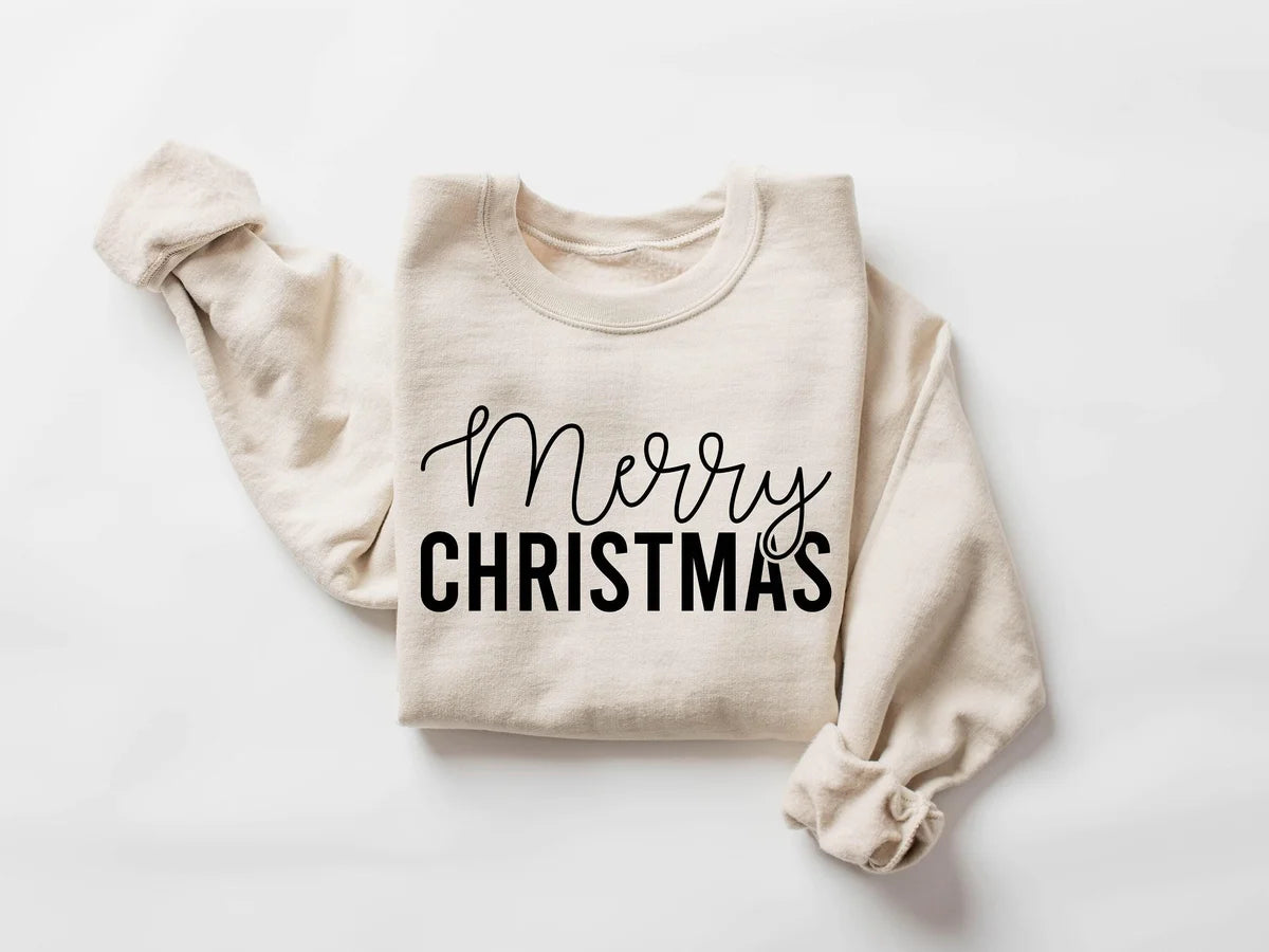 Merry Christmas Crewneck Sweatshirt alternate product view.