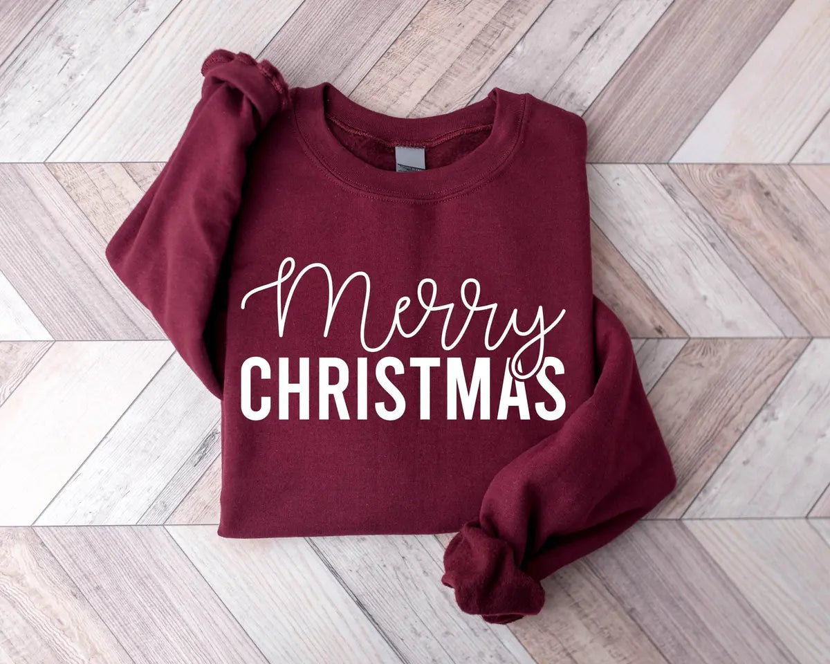 Merry Christmas Crewneck Sweatshirt alternate product view.