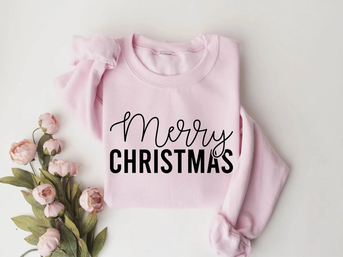 Merry Christmas Crewneck Sweatshirt alternate product view.
