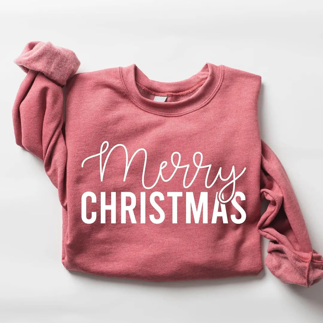 Merry Christmas Crewneck Sweatshirt hero view.