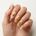 milky white orange 3d almond press on nails gold sun moon star swirl mockup 01
