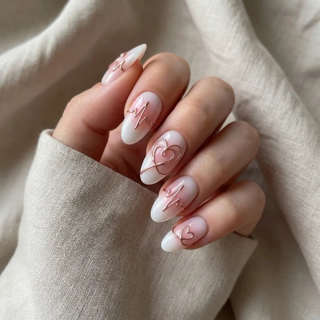 milky white pastel pink 3d aura almond press on nails heartbeat heart mockup 01