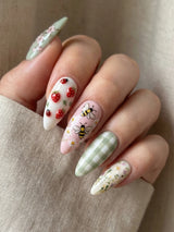 mint green hand painted almond medium press on nails cottage garden mockup 01