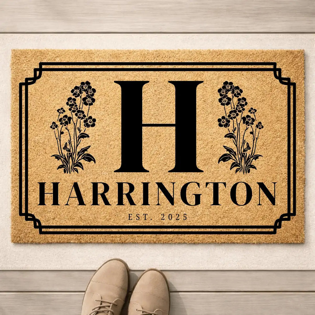 monogram last name custom wedding welcome personalized doormat lifestyle 02