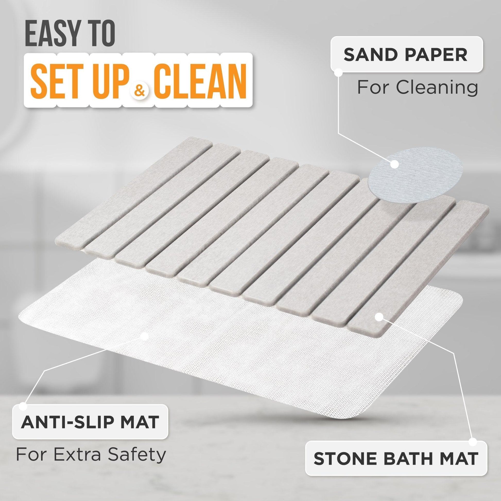 MophonicHome™ Stone Bath Mat - Mophonic