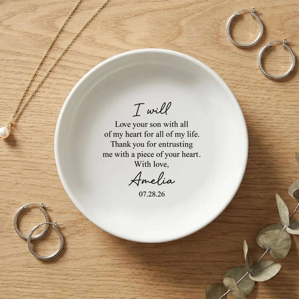 Mother of the Groom Ring Dish, Gift From Bride to Mother in Law, Wedding Thank You Jewelry Tray, Groom Mom Gift variant