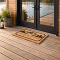 mountain forest custom cabin retreat personalized doormat flat lay 04