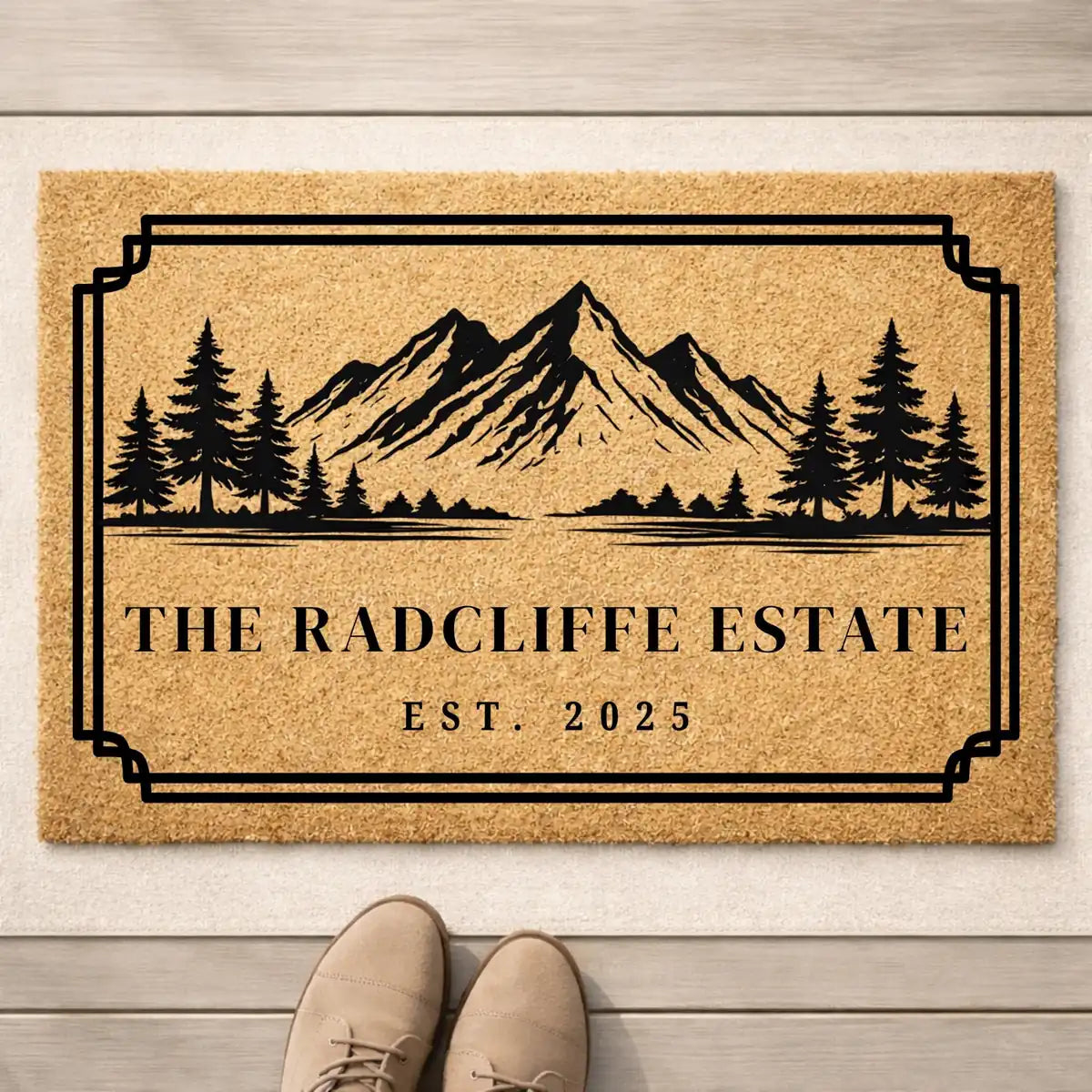 mountain forest custom cabin retreat personalized doormat measure 06