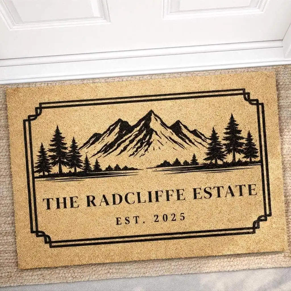 mountain forest custom cabin retreat personalized doormat size chart 05