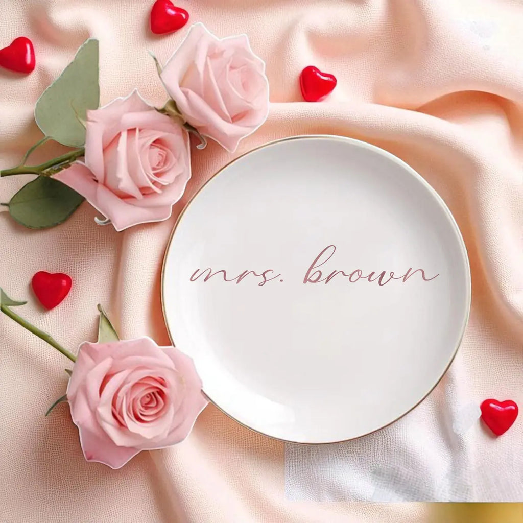 Mr and Mrs Ring Dish, Custom Ring Holder, Gift for Bride, Wedding Gift for Her, Engagement Gift, Bridal Shower Gift Her Jewel