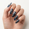 navy gold cat eye almond press on nails star galaxy sparkle mockup 01
