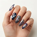 navy gold purple 3d cat eye almond press on nails galaxy star swirl mockup 01