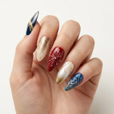 navy ivory red 3d ombre 4th of july almond press on nails firework swirl glitter detail 03